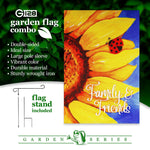 Load image into Gallery viewer, Combo Pack Garden Flag Stand Black 36x 6 in and Garden Flag 12x18 in Sunflower