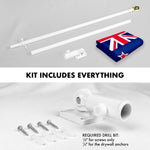 Load image into Gallery viewer, Combo Pack 6 Ft Tangle Free Spinning Flagpole WhiteNew Zealand Flag 3x5 ft