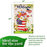 Load image into Gallery viewer, Garden Flag Welcome USA Flag Flower Pot 12x18 Inch Printed Blockout Polyester