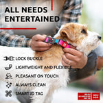 Load image into Gallery viewer, Waterproof Dog Collar 9-14 inch Neck x 3/5 inch Wide Plastic Buckle Adjustable Dog Collar for Large Dogs Small and Medium Dogs Breakaway Dog Collar Waterproof with Plastic Buckle and QR Dog Tag Boy & Girl Dog Collars (Pink)