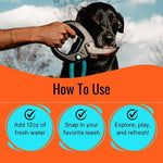 Load image into Gallery viewer, Dog Water Bottle with Flip Open Cup & Squirt Feature Without Leash Portable Pet Water Dispenser Grip Handle Attaches to Your Leash Clutter Free Hikes Runs Walks Travel Holds 12 Fl Oz Water