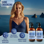 Load image into Gallery viewer, Hard Water Shampoo and Conditioner Set 16 Fl Oz Set of 2 Sulfate Free and Paraben Free Chelating Action Moisturizing Professional Formula for Women and Men Hydrating Swim Safe Formula