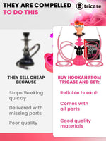Load image into Gallery viewer, Pink Portable Hookah set with everything Hookah Set 4 Hose Hookah LilOne Hookah