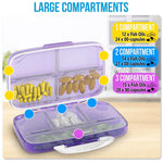 Load image into Gallery viewer, Pill Organizer Airtight Purple Pill Box Large Pill Dispenser for Home and Travel