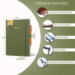 Load image into Gallery viewer, 2025 2026 HARDCOVER Leather Planner Weekly & Monthly 6.5 * 8.5 Inches Academic Planner Business Personal or Student Pen Holder Thick Paper July 2025 June 2026 (Olive Green)