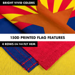 Load image into Gallery viewer, Combo Pack: 6 Feet Tangle Free Spinning Flagpole (White) Arizona AZ State Flag 3x5 ft Printed 150D Brass Grommets (Flag Included) Aluminum Flag Pole