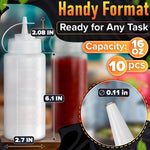 Load image into Gallery viewer, 6 Pack Plastic Condiment Squeeze Bottles 24oz Refillable Squirt Bottles with Narrow Tip Leak Resistant Great for Oil Sauces Ketchup Mayonnaise Syrup Dressing BBQ Stations & Catering Use