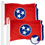 Load image into Gallery viewer, G128 2 Pack: Tennessee TN State Flag 2x3 Ft ToughWeave Series Embroidered 300D Polyester Embroidered Design, Indoor/Outdoor, Brass Grommets