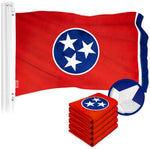 Load image into Gallery viewer, G128 5 Pack: Tennessee TN State Flag 2.5x4 Ft ToughWeave Series Embroidered 300D Polyester Embroidered Design, Indoor/Outdoor, Brass Grommets