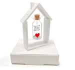 Load image into Gallery viewer, Anniversary Gift for Her & Him Romantic Present for Boyfriend Girlfriend Custom Message I Love You Gifts to Wife Husband (Heart in Big Bottle You're Still The Best Decision In White Wood Frame)