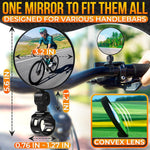 Load image into Gallery viewer, Bike Mirror Handlebar Mount 2 Pcs Bicycle Mirrors for Handlebars Clear & 360° Adjustable View Secure Damage Resistant for Mountain BMX & City Bikes