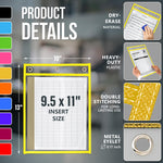 Load image into Gallery viewer, 5 Pack Dry Erase Pockets 10x13 Inch 3 Hole Clear Sheet Protector Pouches Dry Erase Pockets Reusable Sleeves Write and Wipe Pockets Pouches Plastic Sleeves for Paper Dry Erase Sheets