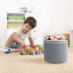 Load image into Gallery viewer, Recycled Cotton Rope Storage Cube Basket Plant Basket Multi Purpose Woven Cube Storage Organizer Shelves Closet Storage Bins Nursery Kids Room Organizer 11 Inch Set of 3 Gray