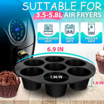 Load image into Gallery viewer, Air Fryer Muffin Pan 3.5 5.8L Compatible 7 Cup Tray Nonstick Silicone Muffin Pans for Baking Air Fryer Silicone Egg Mold with 7.09 x7.09 x0.28 Size Easy Use and Smooth Cleaning Functionality