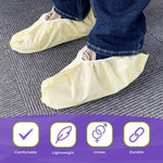 Load image into Gallery viewer, Disposable Shoe Covers Knee Length 20 Pack Yellow Surgical Boot Covers Disposable PP PE 82 GSM Waterproof Shoe Booties Disposable Boot Covers with Fixation Ties Elastic Band
