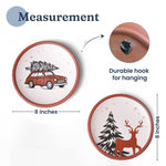 Load image into Gallery viewer, 8 Inch Terracotta Winter Plates Set of 2 Ceramic Wall Hanging Clay Decorative Plates for Winter Decorations Round Wall Decor for Living Room & Kitchen