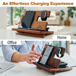 Load image into Gallery viewer, Phone Docking Station Ergonomic Wallet Stand Watch Organizer Natural Wooden Gift