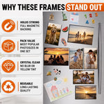 Load image into Gallery viewer, 15 Pack Magnetic Picture Pockets for Home Set 10 4x6 & 5 5x7 Black Magnet Picture Frames for Fridge Clear Photo Sleeve Holder Magnetic Picture Frames for Refrigerator Magnet Photo Display