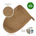 Load image into Gallery viewer, Natural Back Scrubber for Shower for Men and Women Set of 2 Hemp Exfoliating Body Scrubbers Long Back Washer Sleeve & Bath Scrub Mitten for Deep Cleaning & Skin Relax