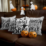 Load image into Gallery viewer, Halloween Decoration Ghost Spooky Waterproof Throw Pillow 18 x 18 in Set of 4, Beautiful Cushion Covers for Halloween Sofa Couch Decoration, Pillow Insert Included