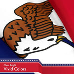 Load image into Gallery viewer, G128 Combo Pack: USA American Flag 3x5 Ft 150D Printed Stars & Iowa State Flag 3x5 Ft 150D Printed