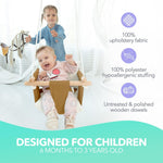 Load image into Gallery viewer, Ocher Canvas Baby Swing Chair Wooden Hanging Seat with Safety Belt Durable and Comfortable for Kids Indoor and Outdoor Use Mounting Hardware Included Ocher