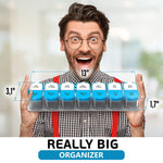 Load image into Gallery viewer, Extra Large Pill Organizer XL Daily Pill Box 7 Day Am Pm Pill Case Transparent