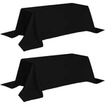 Load image into Gallery viewer, Classic Black Tablecloth 90x156 in Table Clothes for 8 Foot Rectangle Table 2 Pc