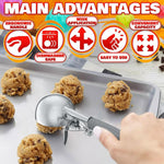 Load image into Gallery viewer, 4 oz Ice Cream Scoop with Trigger Release #8 – Stainless Steel Versatile Tool for Baking Cookies and Desserts Durable Easy to Clean Dishwasher Safe Ergonomic Design for Precise Culinary Portions