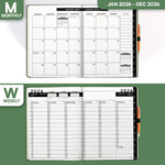 Load image into Gallery viewer, 2026 Hardcover Appointment Book Planner 8.5 x 11 inch Dark Green Large Tabbed Daily Hourly Weekly Planner Schedule Book 15 Minute time Slots Business & Personal Planner Jan 2026 Dec 2026 Dark Green
