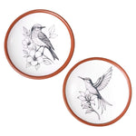 Load image into Gallery viewer, FINE LIVING 8 Inch Hummingbird Wall Art Terracotta Plates Set of 2 Decorative Wall Plates for Hanging Ceramic Clay Wall Decor for Boho Rustic Farmhouse Living Room Kitchen & Bedroom