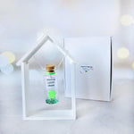 Load image into Gallery viewer, Tiny Magical Message in a Bottle Gift Idea Classy Inspirational Gifts for Him and Her Unique Presents for Women and Men (Green Clover You're My Lucky Charm in Wooden Frame)