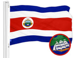 Load image into Gallery viewer, G128 Costa Rica Costa Rican Flag  3x5 Ft  ToughWeave Series Embroidered 300D Polyester  Country Flag, Embroidered Design, Indoor/Outdoor, Brass Grommets