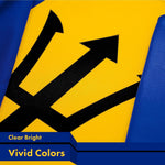 Load image into Gallery viewer, G128 Barbados Barbadian Flag  3x5 Ft  LiteWeave Pro Series Printed 150D Polyester  Country Flag, Indoor/Outdoor, Vibrant Colors, Brass Grommets, Thicker and More Durable Than 100D 75D Polyester