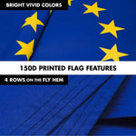 Load image into Gallery viewer, G128 Combo Pack: 6 Ft Tangle Free Spinning Flagpole (White) &amp; European Union Flag 3x5 Ft Printed 150D Polyester, Brass Grommets (Flag Included) Aluminum Flag Pole