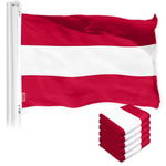 Load image into Gallery viewer, G128 5 Pack: Austria Austrian Flag  3x5 Ft  Printed 150D Polyester  Indoor/Outdoor, Vibrant Colors, Brass Grommets, Quality Polyester, Much Thicker More Durable Than 100D 75D Polyester