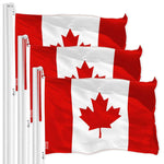 Load image into Gallery viewer, G128 3 Pack: Canada Canadian Flag  4x6 Ft  LiteWeave Pro Series Printed 150D Polyester  Country Flag, Vibrant Colors, Brass Grommets, Thicker and More Durable Than 100D 75D Polyester