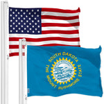 Load image into Gallery viewer, G128 Combo Pack: American USA Flag 3x5 Ft &amp; South Dakota Flag 3x5 Ft, Both Printed 150D Polyester, Indoor/Outdoor, Brass Grommets