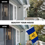 Load image into Gallery viewer, G128 Combo Pack: 6 Ft Tangle Free Aluminum Spinning Flagpole (Silver) &amp; Barbados Barbadian Flag 3x5 Ft, LiteWeave Pro Series Printed 150D Polyester  Pole with Flag Included