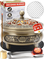 Load image into Gallery viewer, Premium Charcoal Incense Burner for Frankincense Resin Cones Incense Sticks for Home and Church Use Decorative Bakhoor Brass Incense Burner Provides Clean Burning Aroma and Spiritual Atmosphere