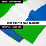 Load image into Gallery viewer, G128 Combo Pack: 6 Ft Tangle Free Aluminum Spinning Flagpole (White) &amp; Sierra Leone Sierra Leonean Flag  3x5 Ft LiteWeave Pro Series Printed 150D Polyester  Pole with Flag Included