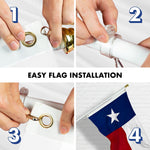 Load image into Gallery viewer, G128 Flag Pole 5 FT White Tangle Free &amp; Texas Flag 2.5x4 FT Combo Embroidered Spun Polyester