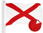 Load image into Gallery viewer, G128 Alabama AL State Flag  3x5 Ft  ToughWeave Series Embroidered 300D Polyester  Embroidered Design, Indoor/Outdoor, Brass Grommets