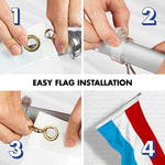 Load image into Gallery viewer, G128 Combo Pack: 6 Ft Tangle Free Aluminum Spinning Flagpole (Silver) &amp; Luxembourg Luxembourgers Flag  3x5 Ft LiteWeave Pro Series Printed 150D Polyester  Pole with Flag Included