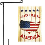 Load image into Gallery viewer, Combo Pack Garden Flag Stand Black 36x16 Inch Garden Flag 12x18 Inch God Bless