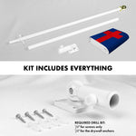 Load image into Gallery viewer, G128 Combo Pack: 5 Ft Tangle Free Spinning Flagpole (White) &amp; Christian Flag 2.5x4 Ft Embroidered 220GSM Spun Polyester, Brass Grommets (Flag Included) Aluminum Flag Pole