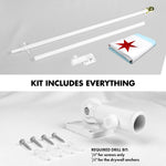 Load image into Gallery viewer, Flag Pole 5 FT White Tangle Free &amp; Chicago Flag 2.5x4 FT Combo Embroidered 300D Polyester