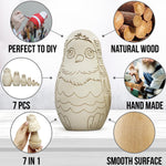Load image into Gallery viewer, Owl Craft Blank Russian Nesting Dolls Set 7 pcs Unfinished Wood Crafts Paint
