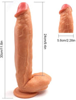 Load image into Gallery viewer, Large Dildo Super Long Realistic with Hands Free Suction Cup Waterproof 11.8