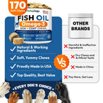 Load image into Gallery viewer, Omega 3 Fish Oil for Dogs 170 Chews Dogs Itchy Skin Allergy Relief Skin Coat